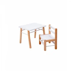 Table enfant gabriel + chaise basse louise hybride blanc