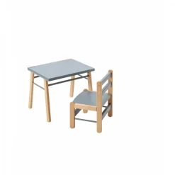 Table enfant gabriel + chaise basse louise hybride bleu gris