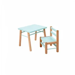 Table enfant gabriel + chaise basse louise hybride vert mint