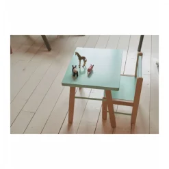 Table enfant gabriel + chaise basse louise hybride vert mint
