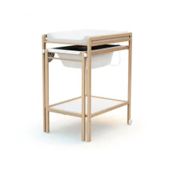 Table à langer avec baignoire essentiel hêtre verni