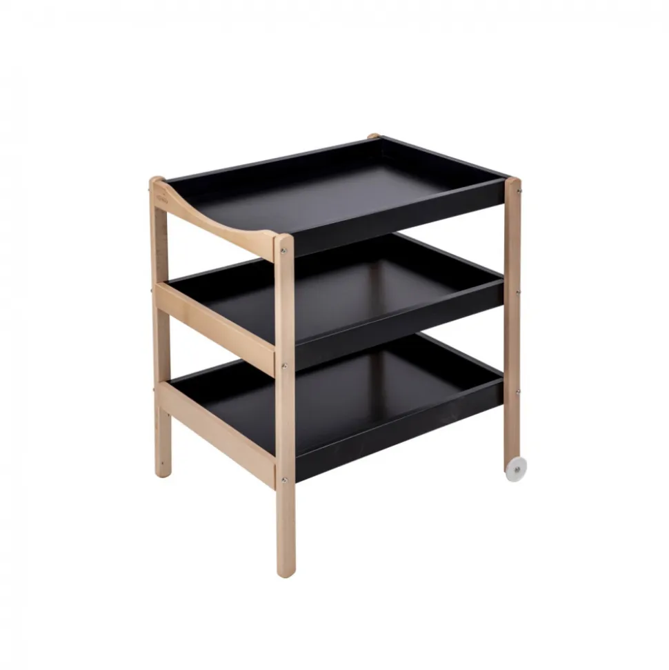 Table à langer avec 2 plateaux margot hybride noir