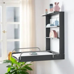 Table à langer murale avec matelas à langer anthracite