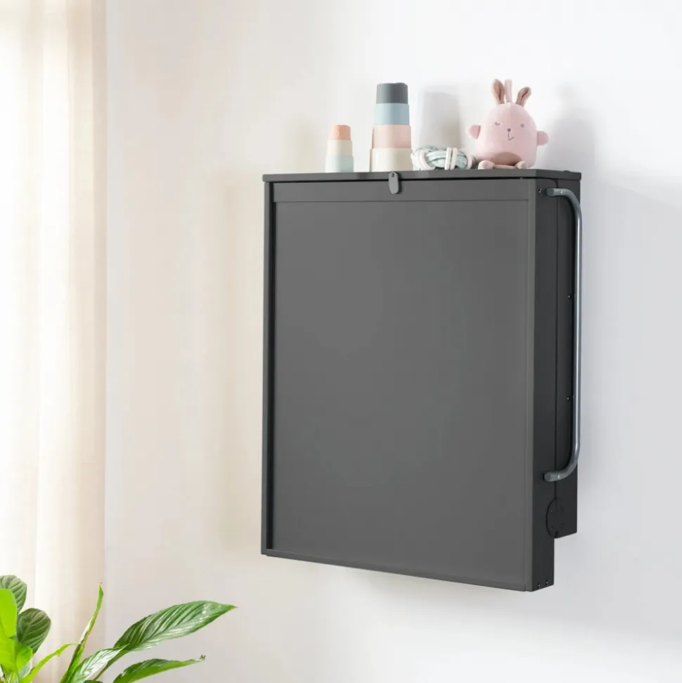 Table à langer murale avec matelas à langer anthracite