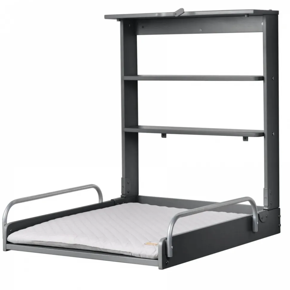 Table à langer murale avec matelas à langer anthracite