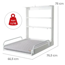 Table à langer murale avec matelas à langer blanc