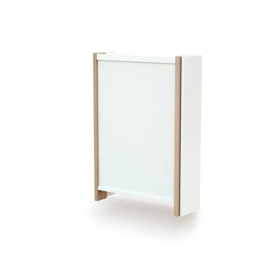 Table à langer murale essentiel + blanc et hêtre verni