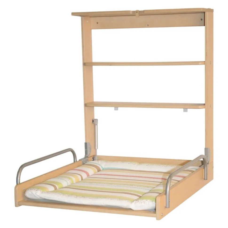 Table à langer murale naturelle avec matelas à langer dschungelbaby