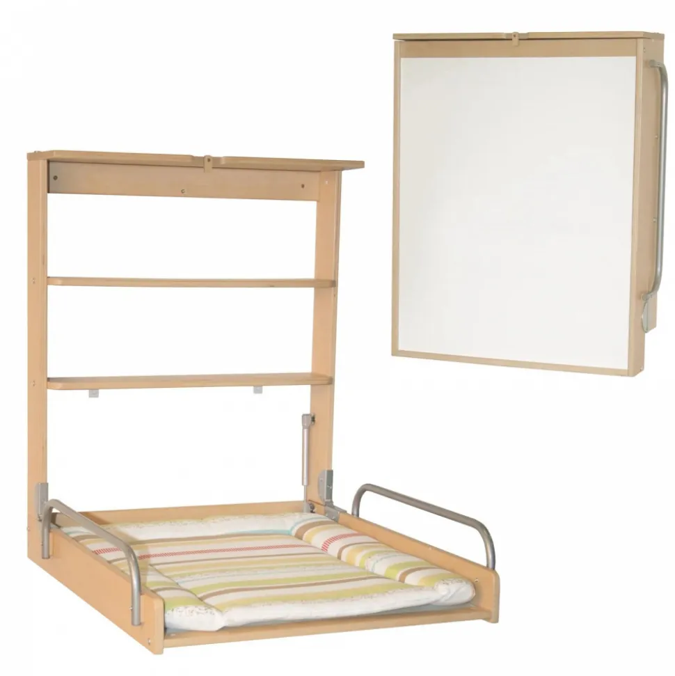 Table à langer murale naturelle avec matelas à langer dschungelbaby