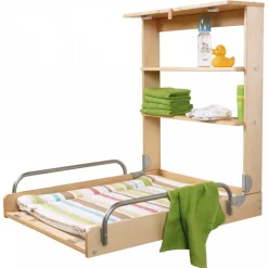 Table à langer murale naturelle avec matelas à langer dschungelbaby
