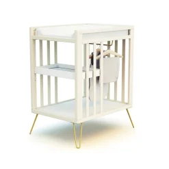 Table à langer only de jurababy blanc perle et jaune