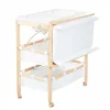 Table à langer pliable avec baignoire baby pool et matelas à langer blanc