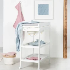 Table à langer pliable avec baignoire baby pool et matelas à langer roba style gris