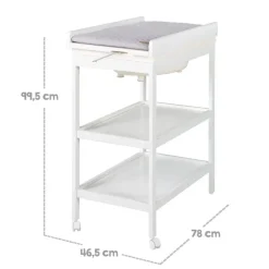 Table à langer pliable avec baignoire baby pool et matelas à langer roba style gris