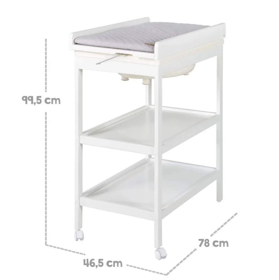 Table à langer pliable avec baignoire baby pool et matelas à langer roba style gris
