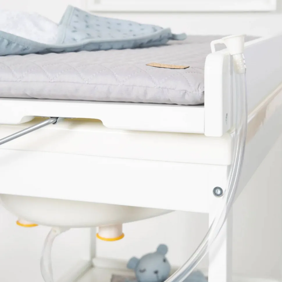 Table à langer pliable avec baignoire baby pool et matelas à langer roba style gris