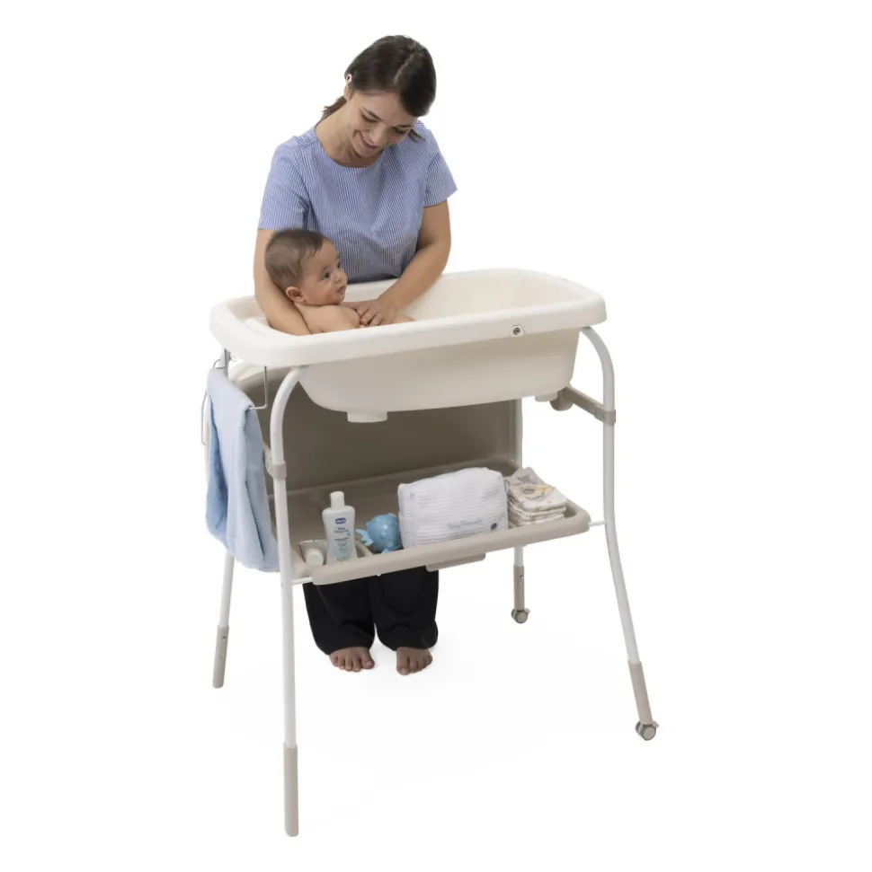 Table à langer soft bubble avec baignoire intégrée armonia motherpearl