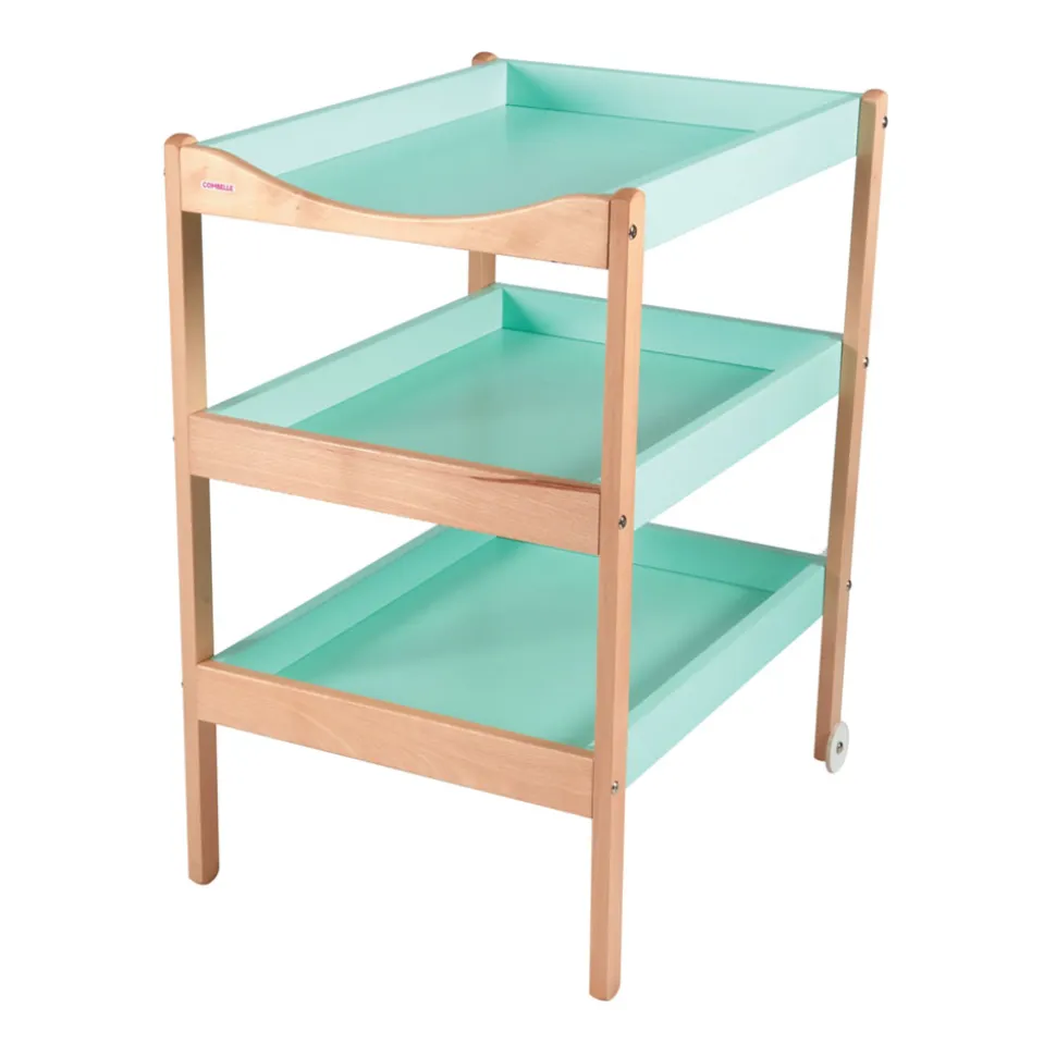 Table à langer susie 3 plateaux hybride vert mint