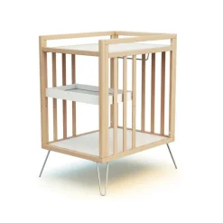 Table à langer 2 étagères hêtre et acier