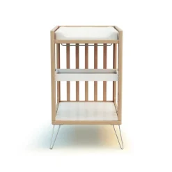 Table à langer 2 étagères hêtre et acier