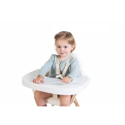 Tablette chaise evolu 2 blanche et set en silicone