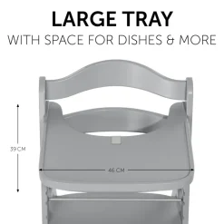 Tablette pour chaise haute alpha bois gris