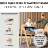 Tablette pour jeux pour chaise haute en bois arketa play tray