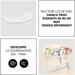 Tablette pour jeux pour chaise haute en bois arketa play tray