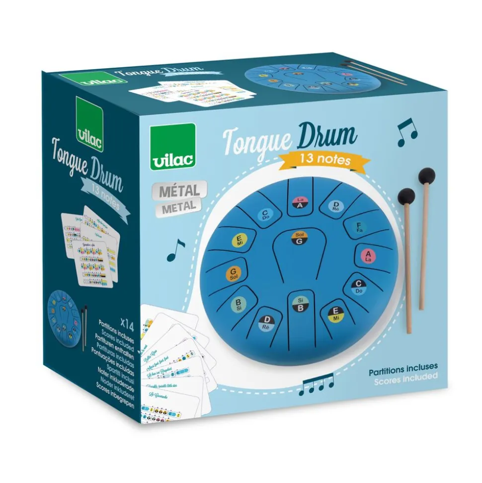 Tambour métal tongue drum bleu 13 notes