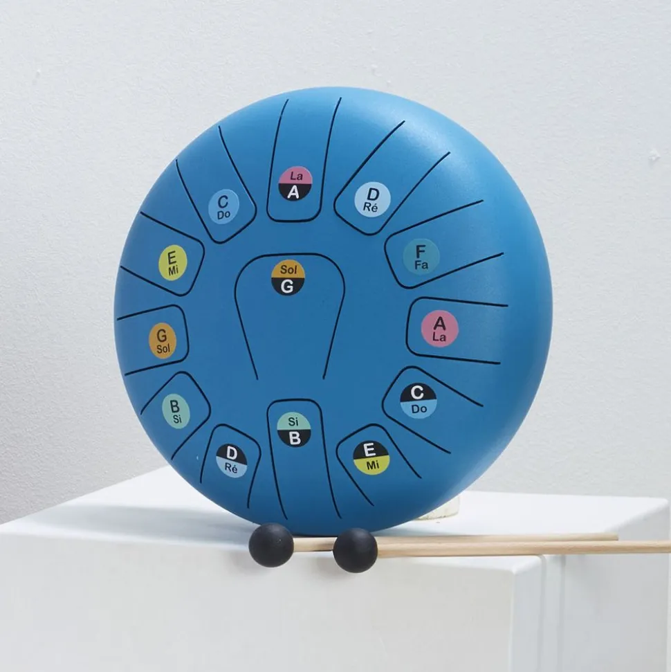 Tambour métal tongue drum bleu 13 notes
