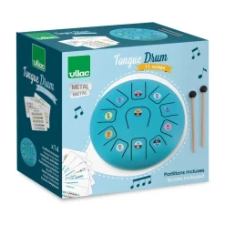 Tambour métal tongue drum bleu 11 notes