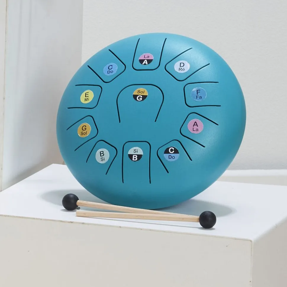 Tambour métal tongue drum bleu 11 notes