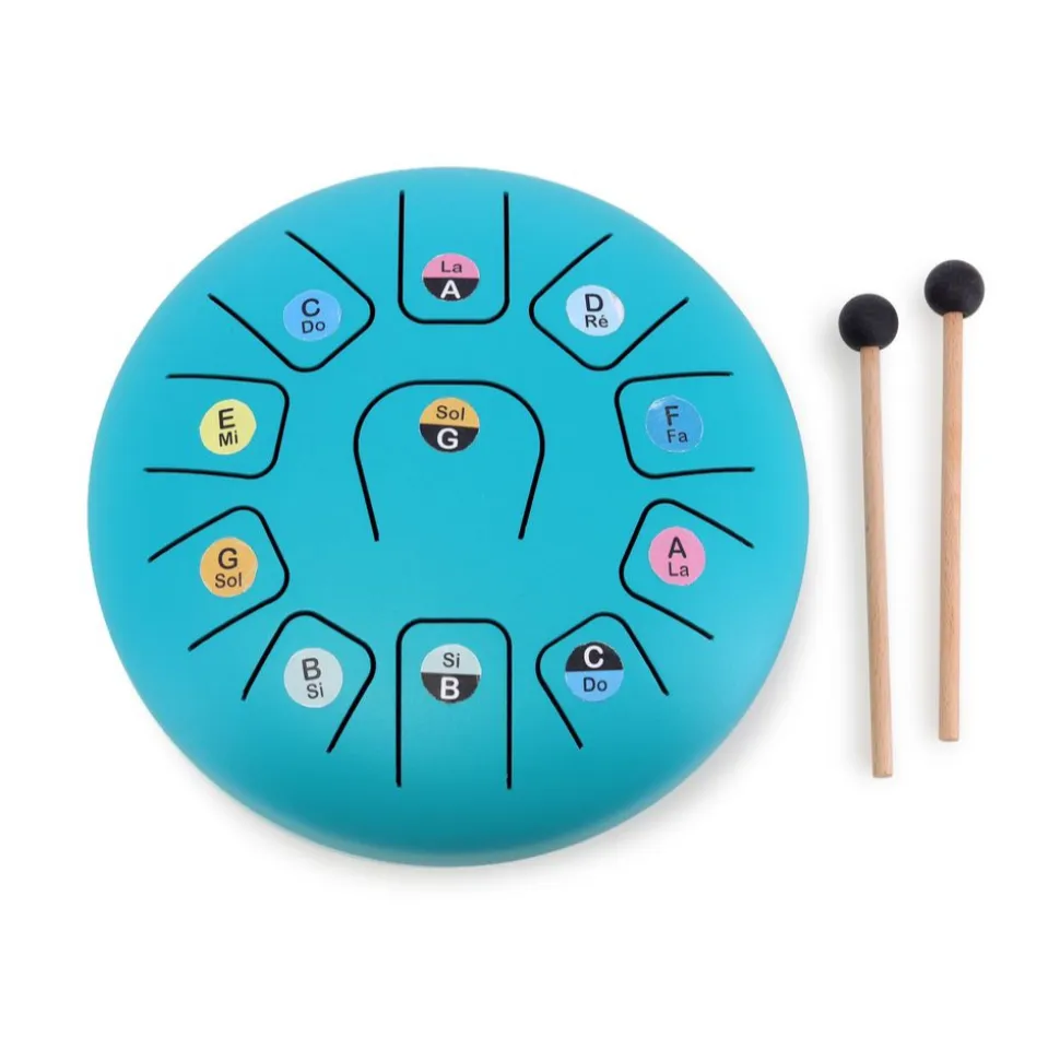 Tambour métal tongue drum bleu 11 notes