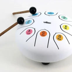 Tambour tongue drum en métal blanc