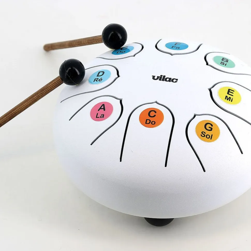 Tambour tongue drum en métal blanc