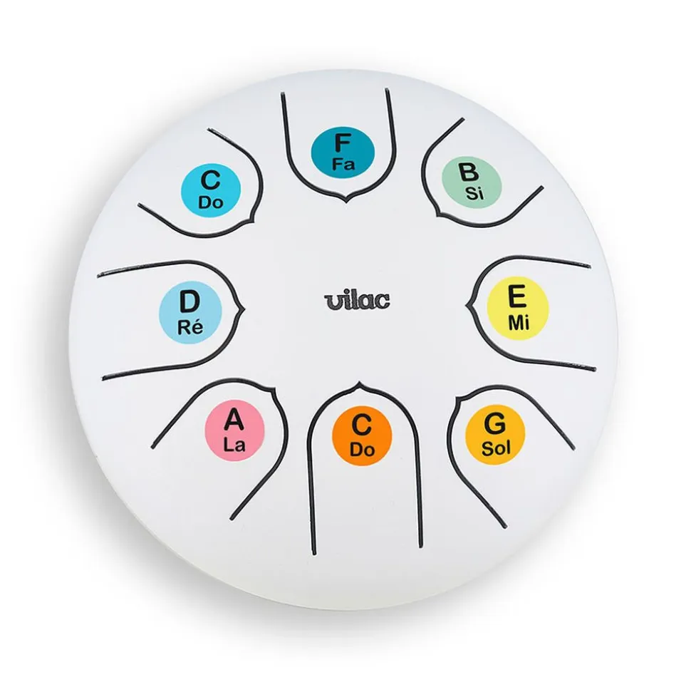 Tambour tongue drum en métal blanc