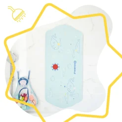 Tapis de bain bébé xxl bleu