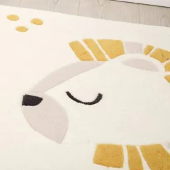 Tapis de chambre bébé 90x130cm pluche et pompon