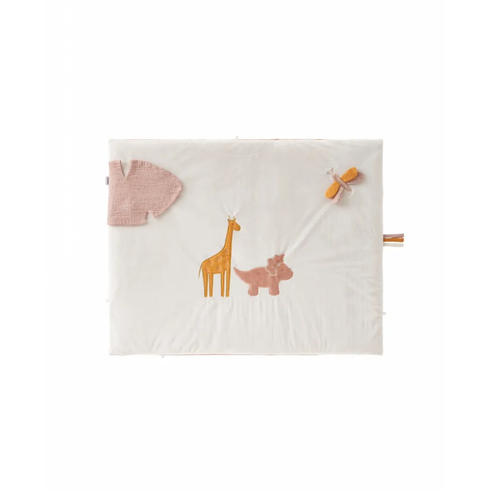 Tapis de jeu et de parc en veloudoux écru 75 x 95 cm popsie gigi et louli