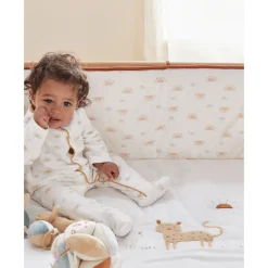 Tapis de parc avec bords en veloudoux 75 x 95cm babou&kendi écru