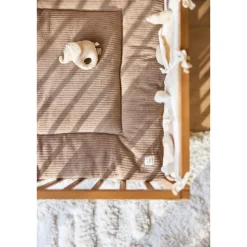 Tapis de parc bébé 100 x 100 cm cloudy rib milky coffee