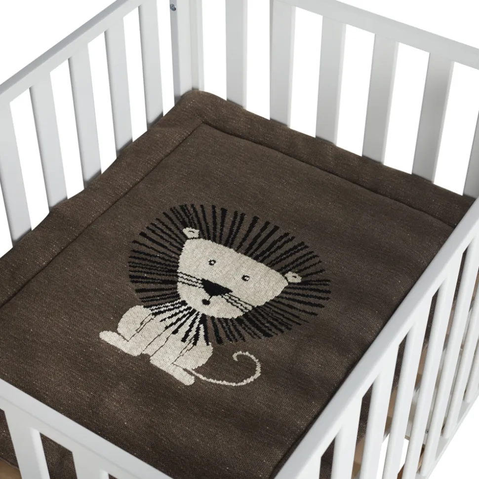 Tapis de parc tricot lion 73 x 93 cm