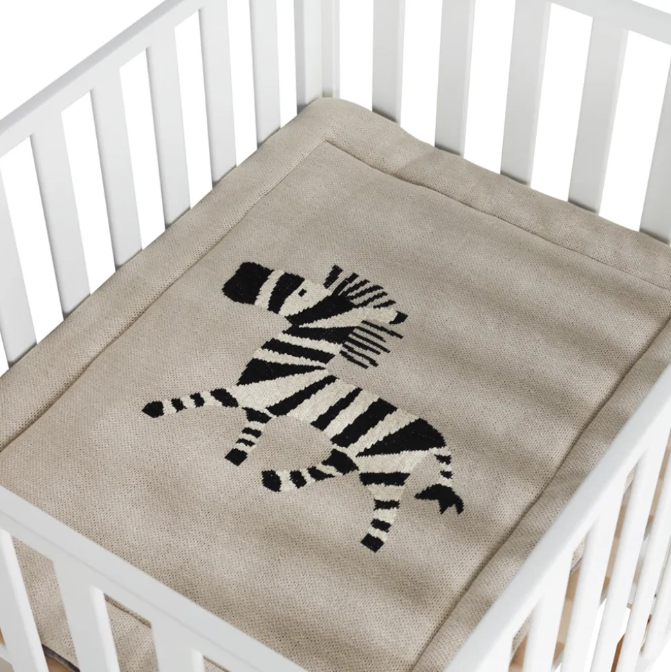 Tapis de parc tricot zebre 73 x 93 cm