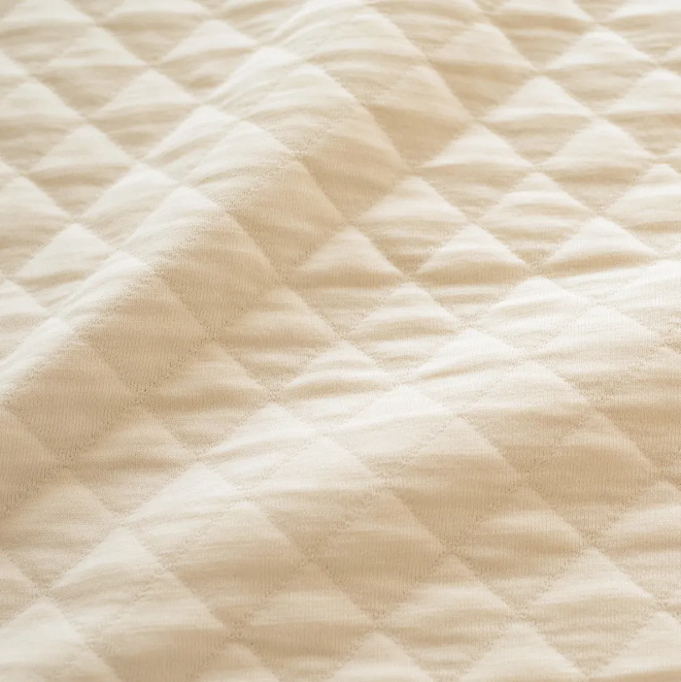 Tapis de parc 100x100cm quilted jersey cream