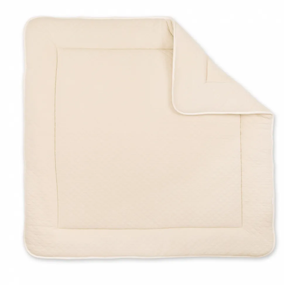 Tapis de parc 100x100cm quilted jersey cream