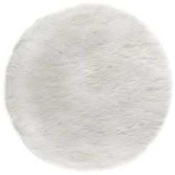 Tapis enfant rond ø90 cm fourrure blanc