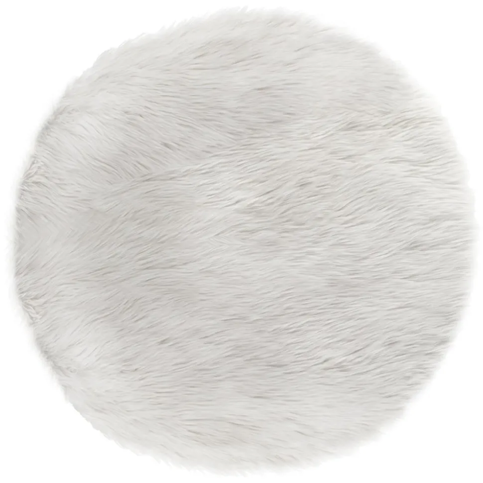 Tapis enfant rond ø90 cm fourrure blanc