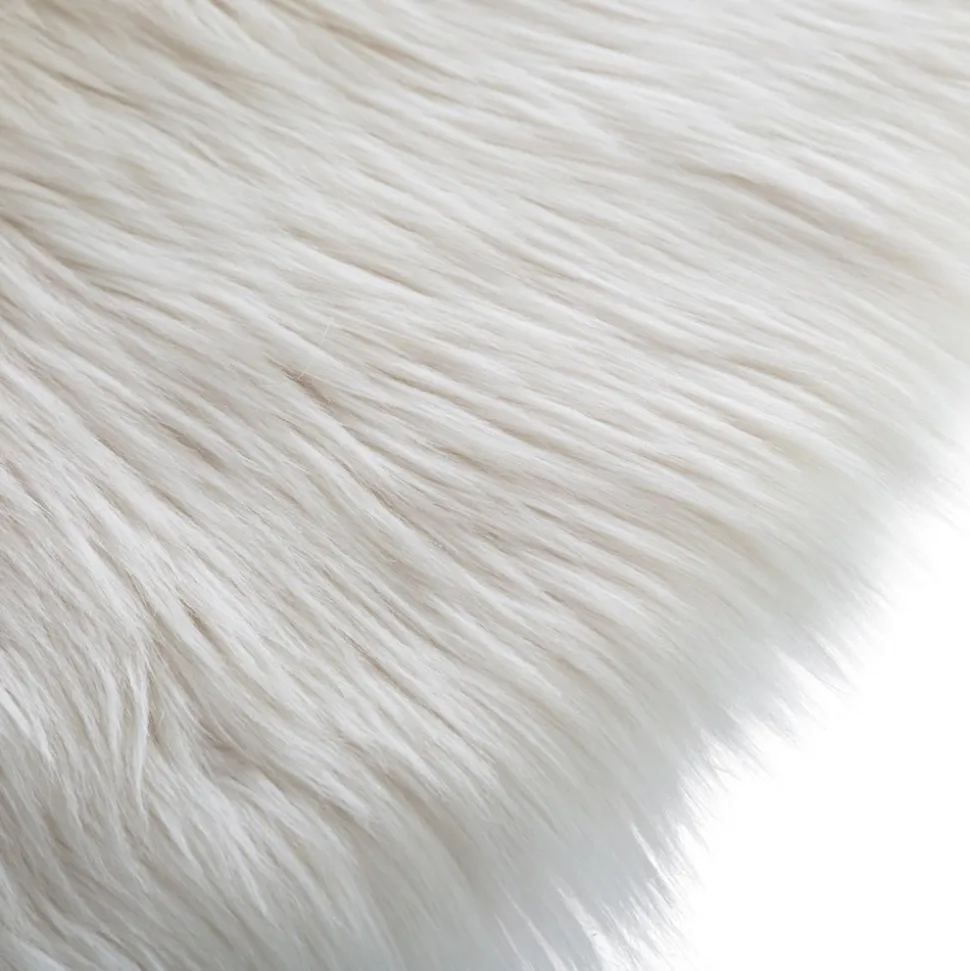 Tapis enfant rond ø90 cm fourrure blanc