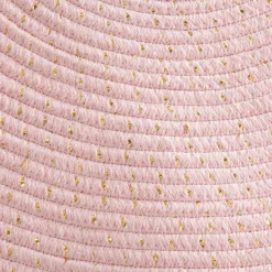 Tapis enfant rond ø90 cm lulu rose à franges