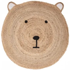 Tapis enfant rond ø100 cm ourson jute